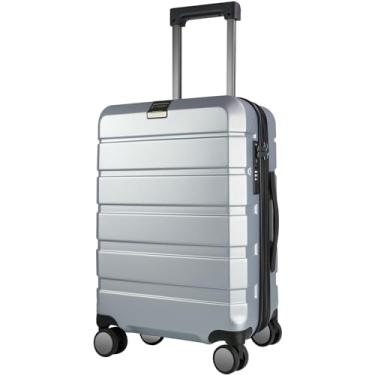 Imagem de Mala de mão KROSER rígida expansível com rodinhas giratórias e cadeado TSA embutido, durável, 50,8 cm, Prateado, cinza, 93 liters