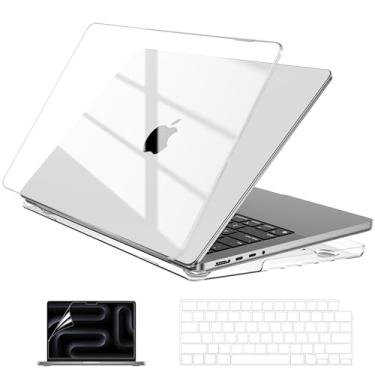 Imagem de EooCoo Capa compatível com MacBook Pro 35.6 cm M5 2025 2024-2021 M4 M3 M2 M1 Pro Max Chip, capas rígidas com capa de teclado, protetor de tela - transparente