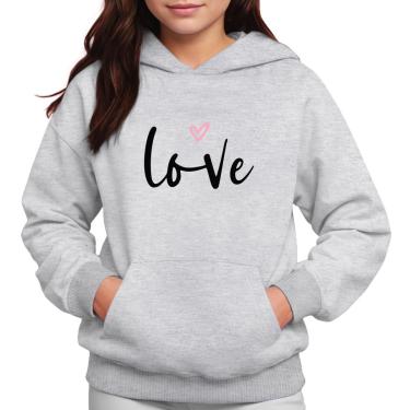 Imagem de Moletom Infantil Canguru Menina Algodão Estampa Love-Feminino