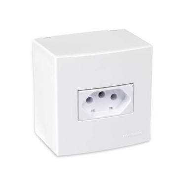 Imagem de Conj Caixa Sobrepor 1 Tomada 20A 75x75 BR Sleek MarGirius, Branco