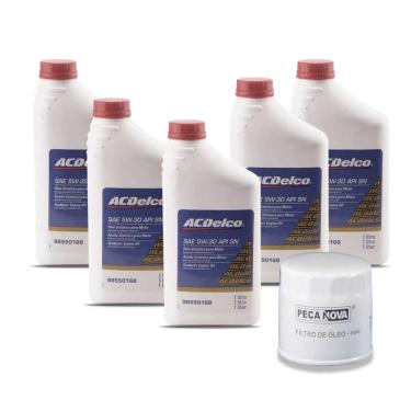 Imagem de Kit Troca Oleo 5w-30 100 Sintetico 5 Oleos 1 Filtro Onix 1.0 Ls,1.0 Lt,1.4 Ltz /prisma /agile /spin