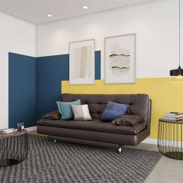 Imagem de Sofá-Cama 3 Lugares Casal Luxo Café