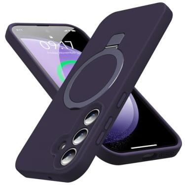 Imagem de KMAMBAG Capa Mag-Ring para Galaxy S23, silicone líquido [fator hidratante] Capa para celular Exreme macia e fina com suporte [compatível com Mag Safe] para Samsung Galaxy S23 de 6,2 polegadas homens e