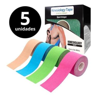 Imagem de 5x Fita Bandagem Elástica Adesiva Kinesio Tape Dor Muscular - alfashop