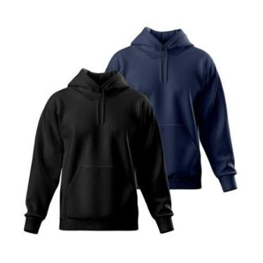 Imagem de Kit 2 Blusas De Moletom Pelúciado Fechado Com Capuz-Masculino