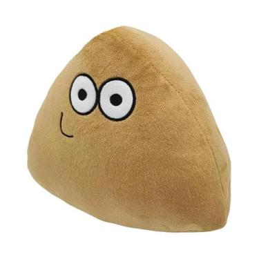 Imagem de Travesseiro de Pelúcia Kawaii Anime Pou 22cm - Brinquedo Macio, Preto