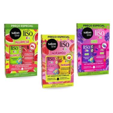 Imagem de Kit Salon Line Meu Liso Kids Melancia + Uva + Morango