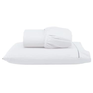 Imagem de Roupa de Cama Lençol Solteiro 400 Fios Percal 2 Peças Ponto Palito Anti-pilling com Toque Macio Premium