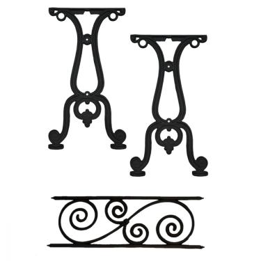 Imagem de Kit Par Pé De Mesa E Trava Paris Em Ferro Fundido Jardim