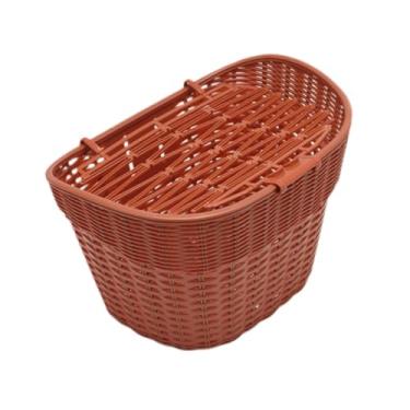 Imagem de Colaxi Cesta de armazenamento frontal para bicicleta, cesto para guidão, transportador de animais de estimação para bicicletas de estrada e montanha, Vermelho Marrom