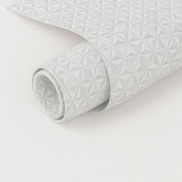 Imagem de Papel de Parede 3D Cinza Claro Geometrico Adesivo Autocolante Rolo 5m x 45cm Sala Quarto