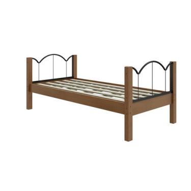 Imagem de Cama Solteiro Oasis Moderna MDF com Detalhes em Aço - Soho Mobília, Pr