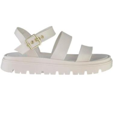 Imagem de Sandália Flat Tratorada Feminina Moleca Preto/Branco 5504.101-Feminino