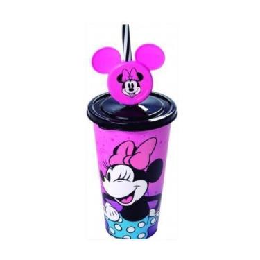 Imagem de Copo Minnie Refri Rosa Com Canudo E Pin 500Ml- Plasutil