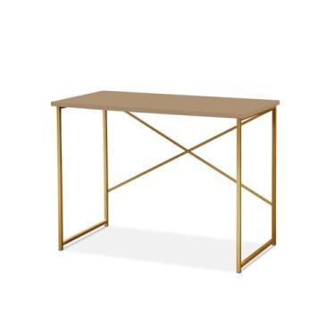 Imagem de Aparador Steel 76 cm Estilo Industrial com Pés em Aço Dourado/fendi