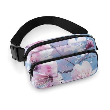 Imagem de Bolsa de cinto pochete bolsa de cintura estilo pêssego e branco bolsas transversais para mulheres, bolsa de bumbum em todos os lugares, bolsa de cinto