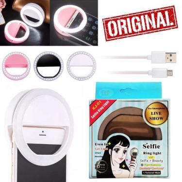 Imagem de Luz De Selfie Ring Light Flash Anel Led Celular Recarregável Selfie Ví