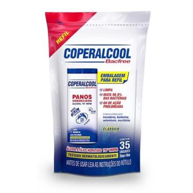 Imagem de Lenços Umedecidos Álcool 70 Refil Clássico com 35 Lenços - COPERALCOOL