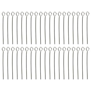 Imagem de Shapenty Mini alfinetes de fio de aço inoxidável miçangas pequenos pinos de cabeça de olho aberto agulhas para artesanato faça você mesmo brinco pingente colar pulseira chaveiro joias charme descoberta fazendo, 120 peças (25 mm)