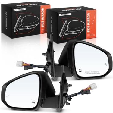 Imagem de A-Premium Par (2) espelhos retrovisores elétricos do lado esquerdo e direito - compatível com Toyota Highlander 2017-2019 - retrovisor externo preto dobrável manual aquecido com luz de poça e detecção