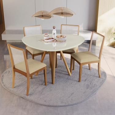 Imagem de Conjunto Sala de Jantar Madeira Maciça 4 Cadeiras Kappesberg