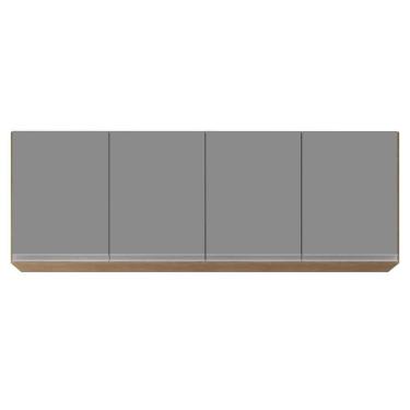 Imagem de Armário Aéreo 160cm 4 Portas Nevada Castanho/Cinza