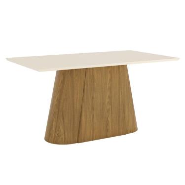 Imagem de Mesa de Jantar Olivia 160 cm Canto Reto sem Vidro Nature Off White - Henn