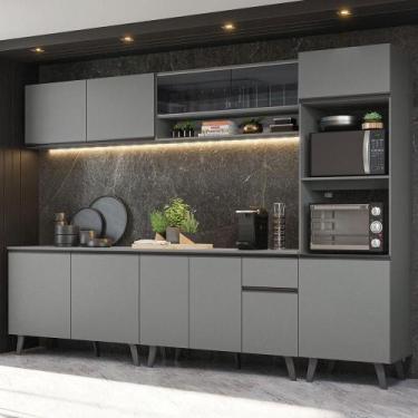 Imagem de Armário de Cozinha Completa 300 cm Nice Madesa 01, Cinza