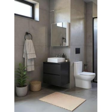 Imagem de Gabinete para Banheiro com Cuba e Armario 60cm Mdf Grafite Dubai - On 