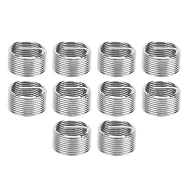 Imagem de Inserção de rosca de fio de 10 unidades, bucha de parafuso de aço inoxidável, furo rosqueado, reparação, expansão, conversão, luva de proteção, fixador de ferramenta, espiral de