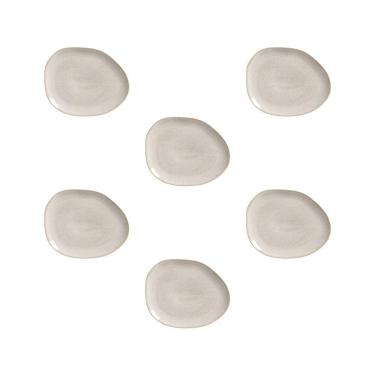 Imagem de Conjunto de Pratos Oval Porto Brasil Orgânico Latte 31cm - 6 Peças
