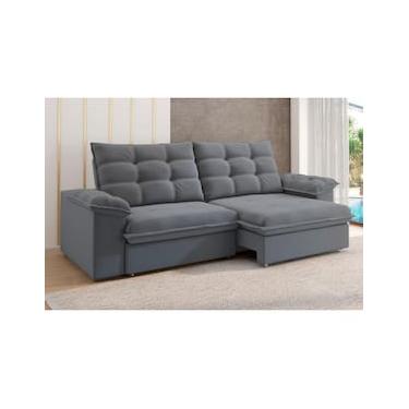 Imagem de Sofá 4 Lugares Luizzi Puglia 230cm Retrátil Reclinável Veludo