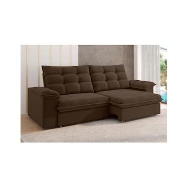 Imagem de Sofá 5 Lugares Luizzi Puglia 250cm Retrátil Reclinável Veludo