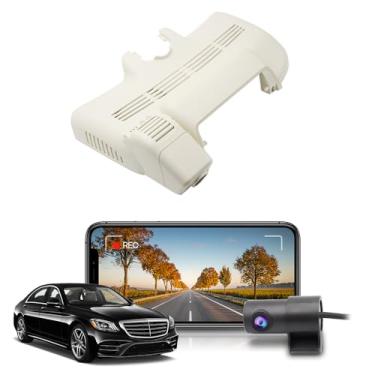 Imagem de Fitcamx Câmera de painel duplo 4K para Mercedes-Benz S-Class 400 450 550 550e 560 560e 600 Sedan Coupe Hybrid (HD2-6138/W221), estilo OEM, gravação de loop duplo, WiFi e aplicativo, G-Sensor, fácil de