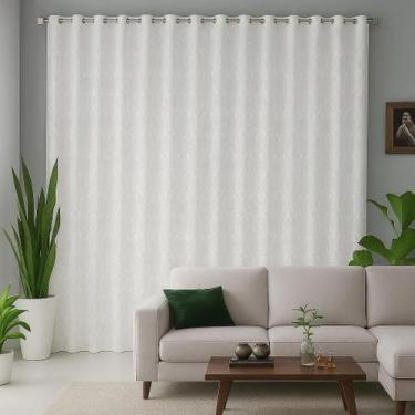 Imagem de Cortina Londres Jacquard Semi Blackout 3m x 2,7m Sala Quarto Escritóri