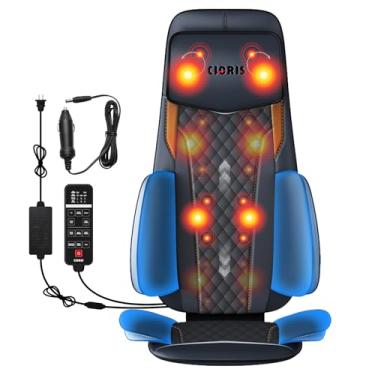 Imagem de CLORIS Massageador de pescoço nas costas com calor, apoio de pescoço ajustável automático, compressa shiatsu 3D e almofada de massagem para relaxamento de corpo inteiro, uso de cadeira de escritório