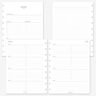 Imagem de MAY PAPER CO. 2026 Classic Happy Planner Week on Two Pages Weekly Planner Agenda Refil para 9-Discs Classic HP Notebook 19 x 23 cm (Horizontal forrado com tarefas)