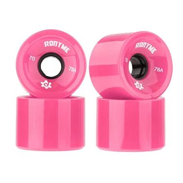Imagem de MotiveTech Rodas de Skate de 51 Mm X 70 Mm, 4 Peças, PU Cruiser Longboard, Roda de Substituição, Rolamento de Manutenção, PU, Cor de rosa