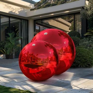 Imagem de OZIS Bola de espelho inflável gigante hermética grandes bolas brilhantes grandes penduradas e em pé balão de espelho selado de PVC para evento de casamento, boate, palco, festas, shows, decoração, 1