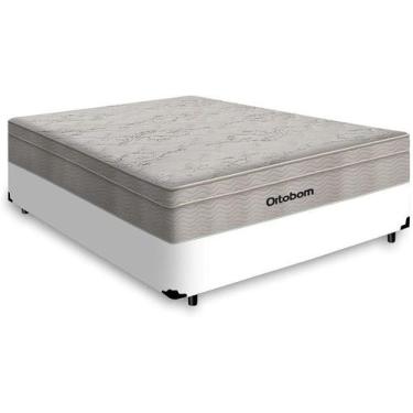 Imagem de Cama Box Base Casal Branca Com Colchão Airtech Springpocket Da Ortobom