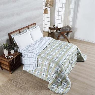 Imagem de Edredom Cobertor Belle Super King 400 Fios Dupla Face Estampado Grid X