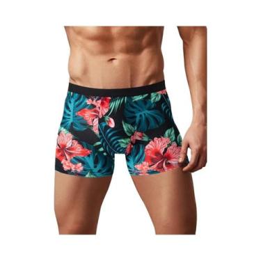 Imagem de Calções de Banho Masculinos Plus Size Estampados - Confortáveis para P