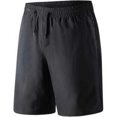 Imagem de Shorts De Treino Sem Forro Masculino Shorts Esportivos De Secagem Rápida Verão Casual Elasticidade Plus Size Treinamento De Basquete Calças Curtas De Corrida Com Bolsos, Black1, 6XL