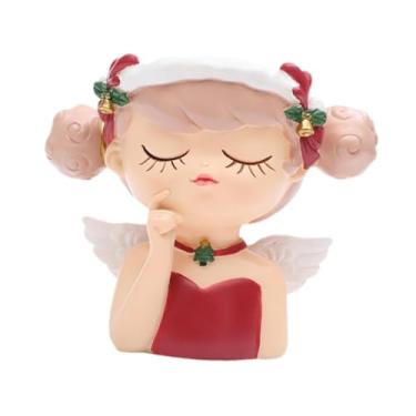 Imagem de Fenteer Vaso de flores para meninas, vaso de cabeça fofo, suporte nórdico para bonsai, pequeno para flores, de mesa para quarto e sala de estar, C