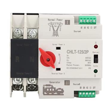 Imagem de Chave de Transferência Automática, Interruptor de Energia Dupla para Shopping Center, AC230v, Fonte de Alimentação Contínua Necessária, PC e Material de Prata, Modelo CHLT 125 2P