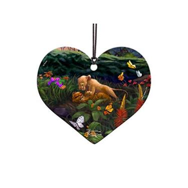 Imagem de Disney – Rei Leão – Return to Pride Rock – Young Simba e Nala – Acessório de impressão acrílica para pendurar em forma de coração – para presentear e colecionar