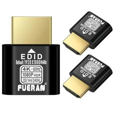 Imagem de FUERAN Adaptador de exibição virtual 4K 60Hz USB-C Tipo-C DDC EDID fictício plugue fantasma sem cabeça emulador 2K1080P@60Hz (NOVO-4K-HDR (padrão 1920X1080@60Hz) 3P)