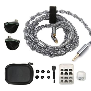 Imagem de Fones de Ouvido Com Fio, Driver Dinâmico de Alta Fidelidade Preto de 12 Mm Fone de Ouvido Com Fio PZT de Condução óssea de 11,6 Mm para Audiófilos (plugue de 3,5 mm)