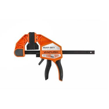 Imagem de VANQUISH Braçadeira/espalhador de uma mão de 15 cm, força de aperto de 272 kg, profundidade de garganta de 8,5 cm, grampos de barra de liberação rápida resistentes, ferramentas e equipamentos para