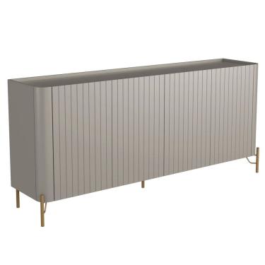 Imagem de Aparador Buffet Sala de Jantar 4 Portas Brise Pés Industrial Dourado Naim I03 Grigio - Lyam Decor